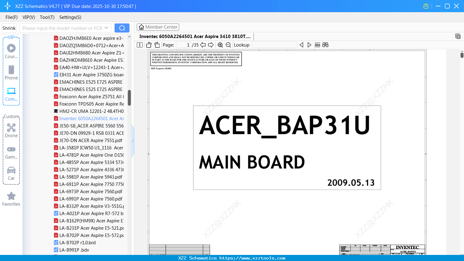 Laptop Inventec 6050A2264501 Acer Aspire 3410 3810T